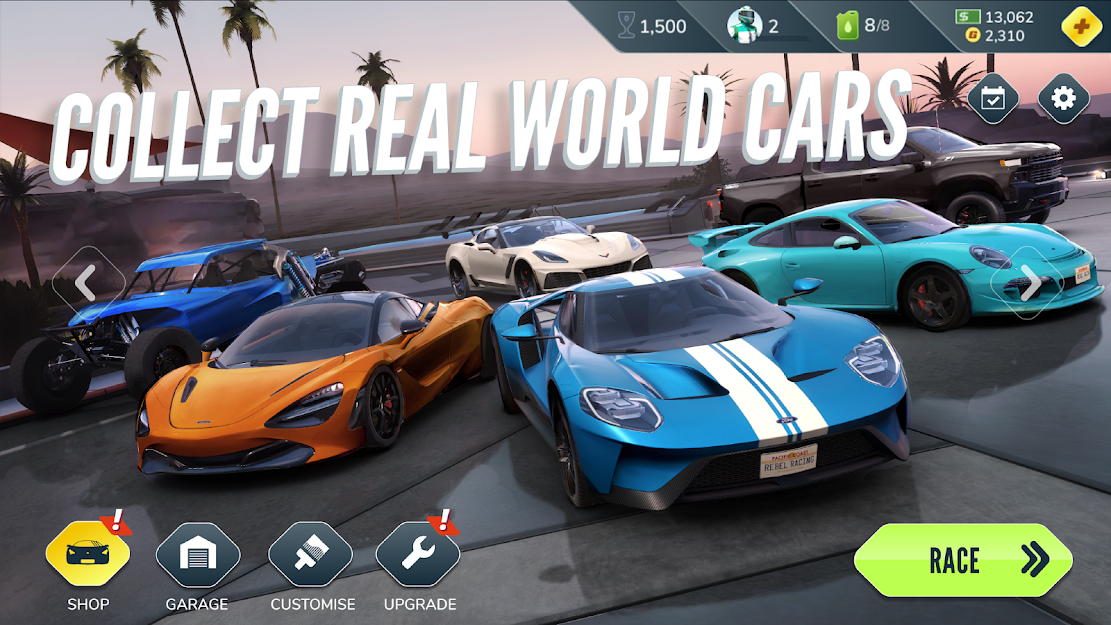 Rebel Racing Mod APK v23.01.18320 [Unlimited Cars, Money, Gold, Fuel] 2